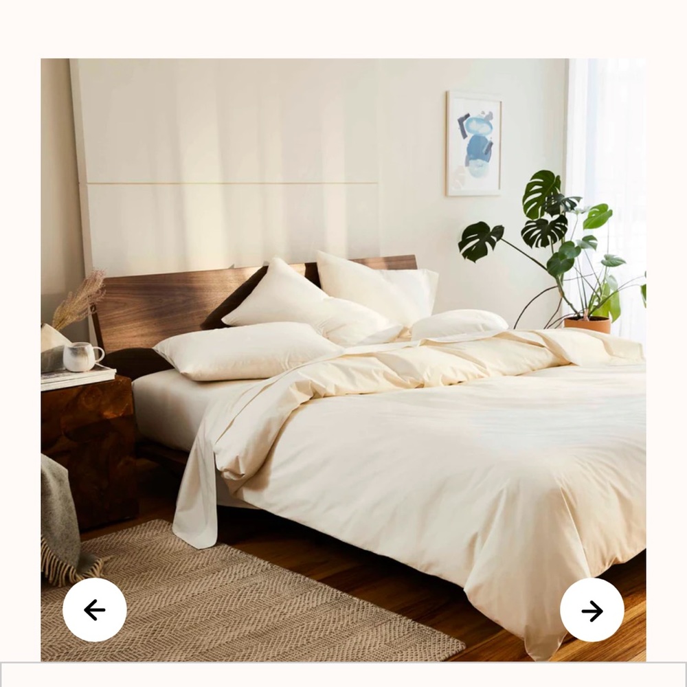 Brooklinen Percale Cream Duvet Cover and Comforter Insert